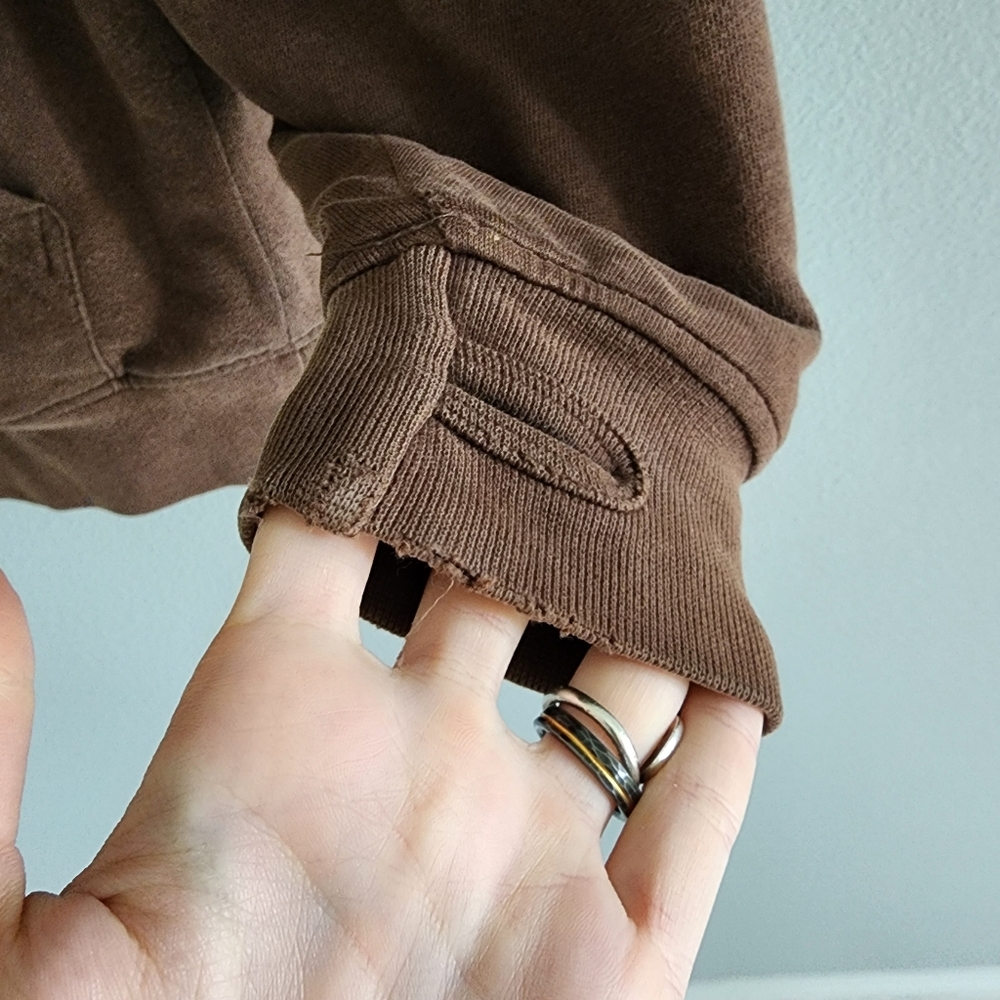Brown Fleece Lined Hoodie - Picture 4 of 7